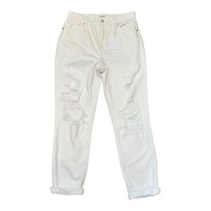 M Pistola Presley High Rise Relaxed Roller White Distressed Jeans Size 27